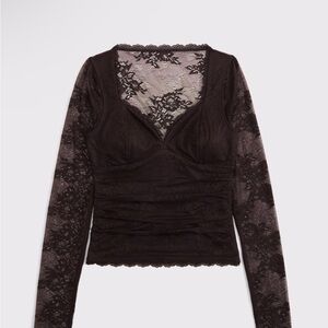 Abercrombie & Fitch Brown Lace Top